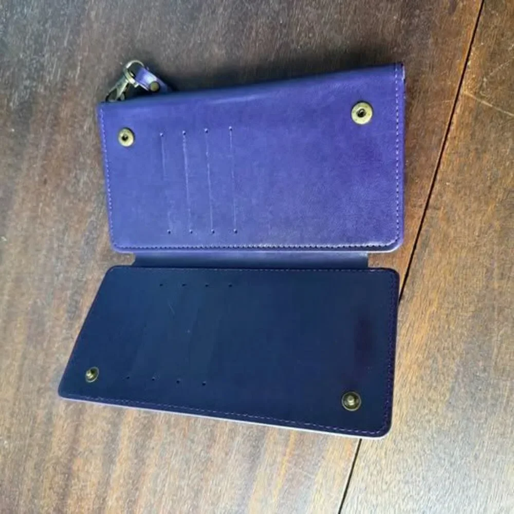 Purple Embossed Mandala Wristlet Wallet